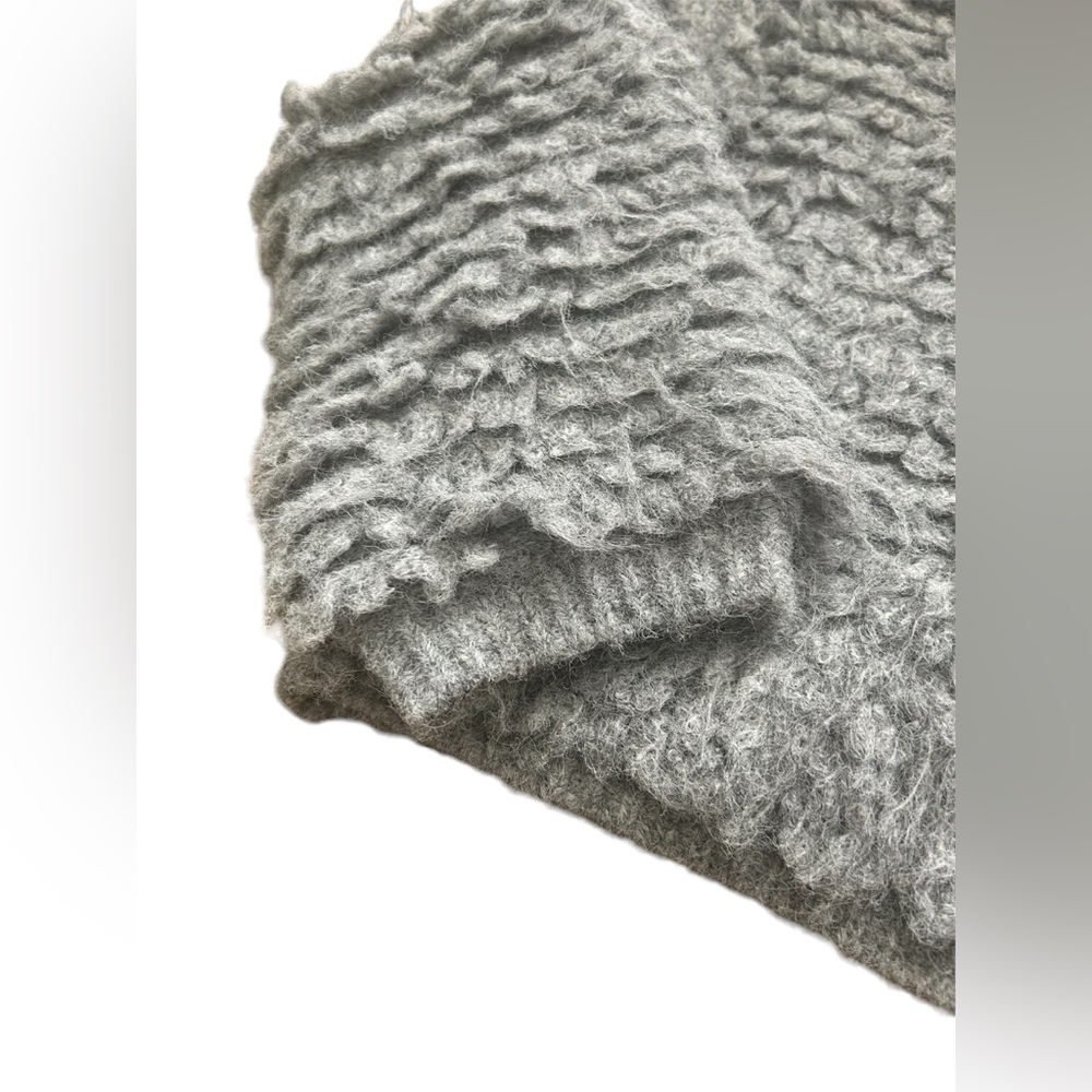 Ancosti Fuzzy Knit Cropped Cardigan | Gray, Textured Sweater, Size M - Picture 6 of 6
